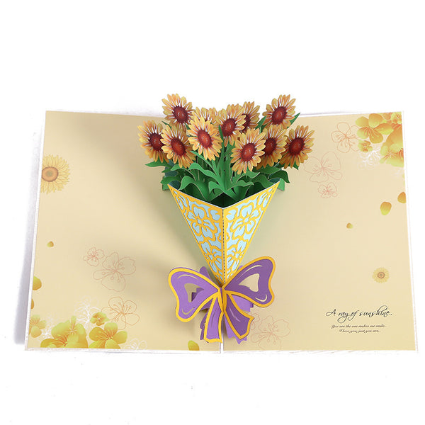 Teacher's Day 3D Greeting Card Ornament Stereoscopic Bouquet