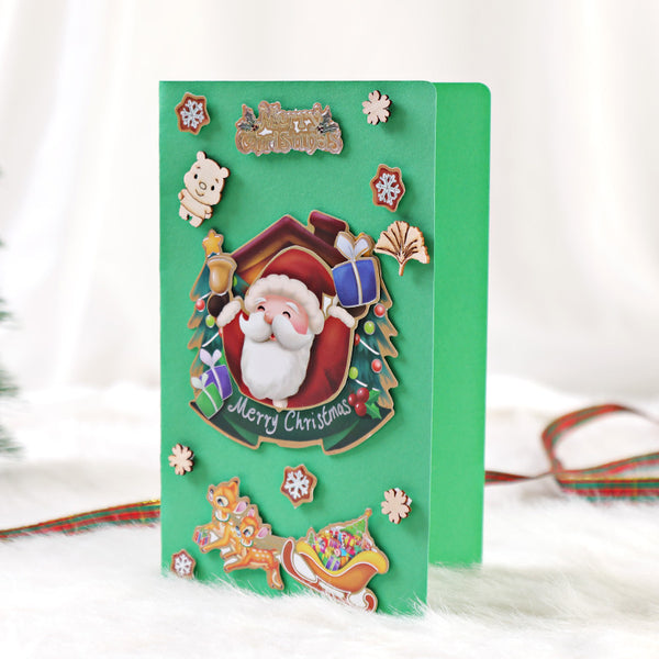 DIY Greeting Card Christmas Creative Handmade Cute Cartoon Message