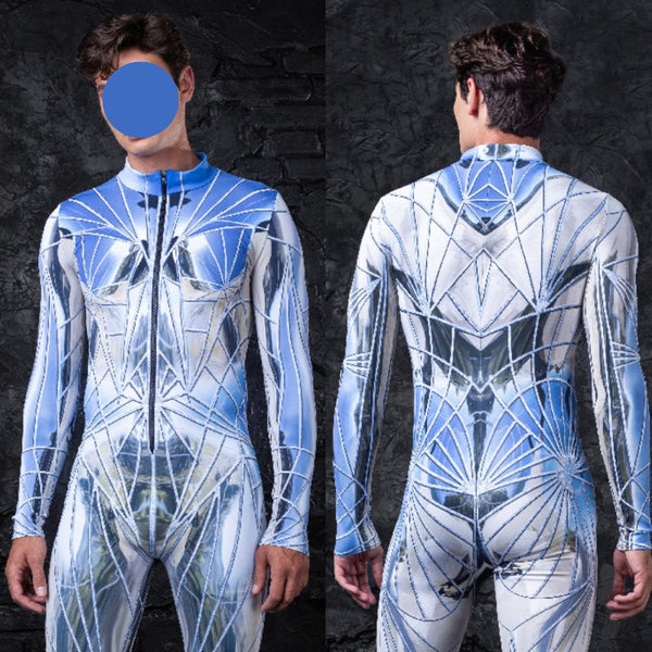 Digital Printing Halloween Cosplay Cosplay Clothes Unisex Wear Tight Long Sleeve Jumpsuit