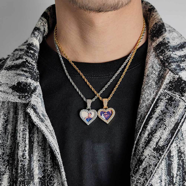 Hip Hop Mini Trumpet Love Photo Pendant Necklace