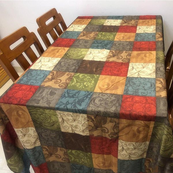 Fabric Plaid Coffee Table Printed Tablecloth