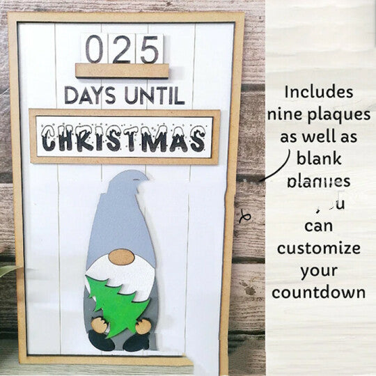 Wooden Christmas Countdown Door Sign