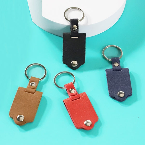 Vintage Style Leather DIY Blank Thermal Transfer Photo Keychain