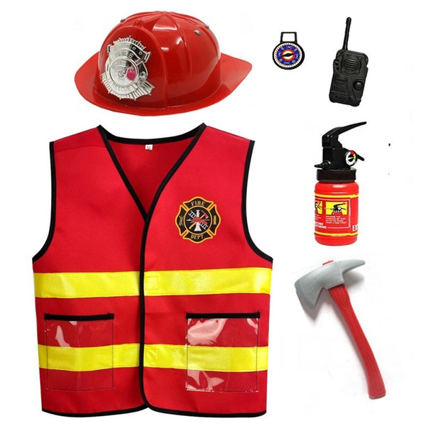 Children's Fire Fighter Vest 6-piece Set As The Light Goes Out Cosplay Clothes