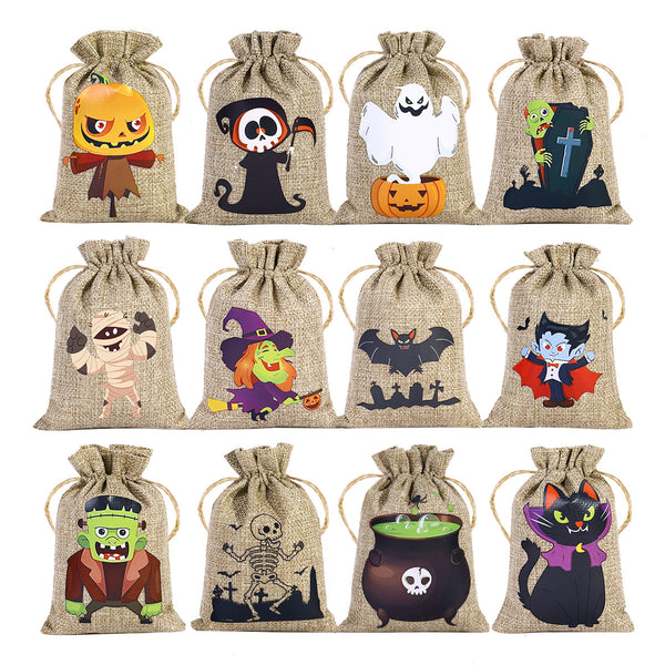 Halloween Linen Drawstring Bag Candy