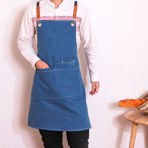 Customized Cowboy Work Apron For Milk Tea Cafe