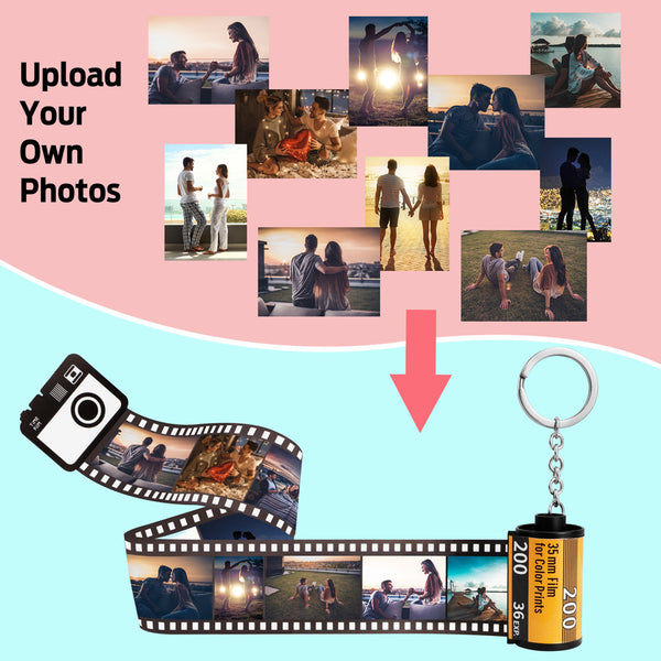 Custom Keychain Creative Memory Time Film Pendant DIY Gift Key Ring