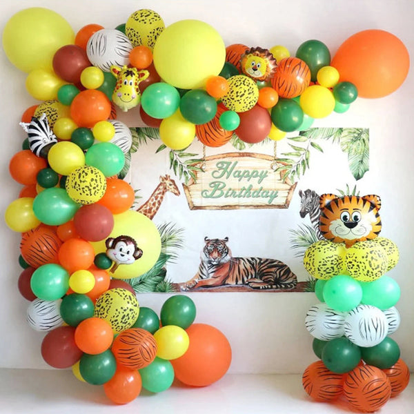 Cartoon Animal Head Foil Balloon Chain Birthday Party Decoration