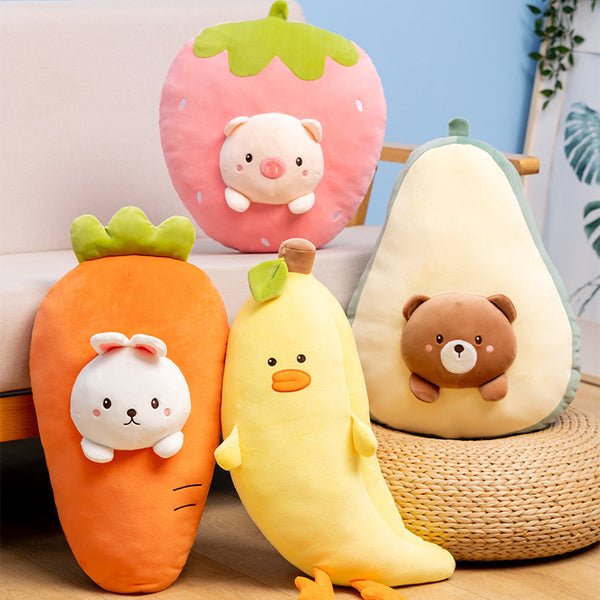 Fruit Pillow Disguised As Animal Cushion