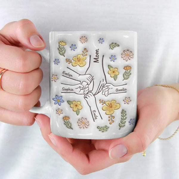 3D Hand In Hand Ceramic Coffee Mark Water Cup