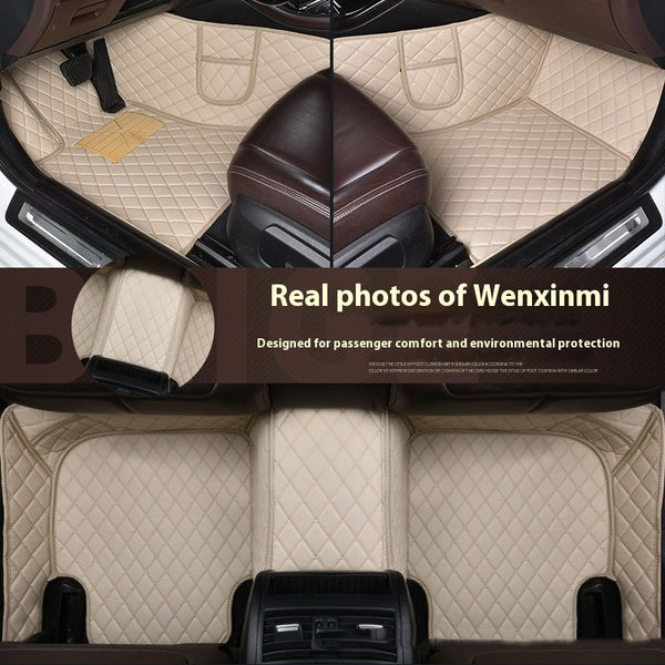 Fully Surrounded Car Leather Floor Mat Pad All Weather Protection