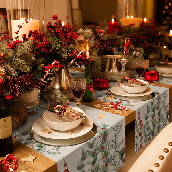 Berry Fir Table Decoration Waterproof Tablecloth