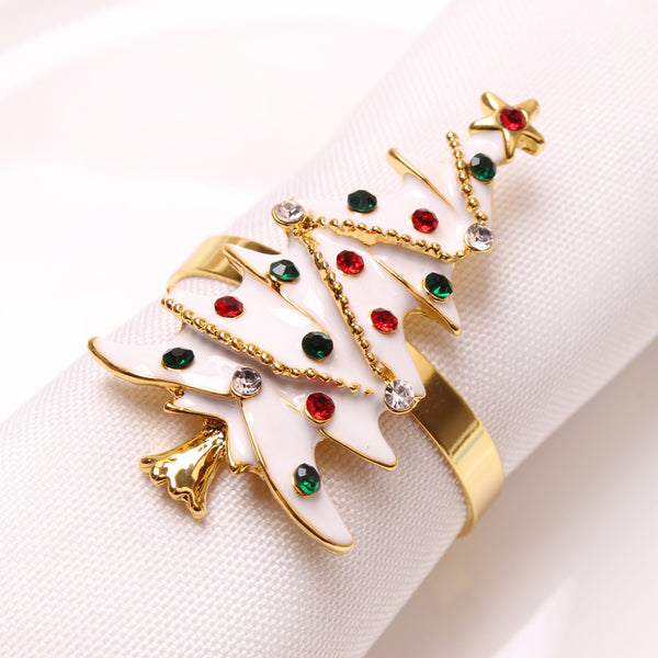 Dripping White Christmas Tree Napkin Buckle