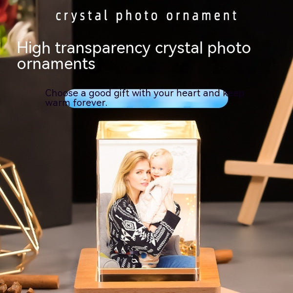 Creative Square Crystal Engraved Color Printed Photo Gift Ornaments