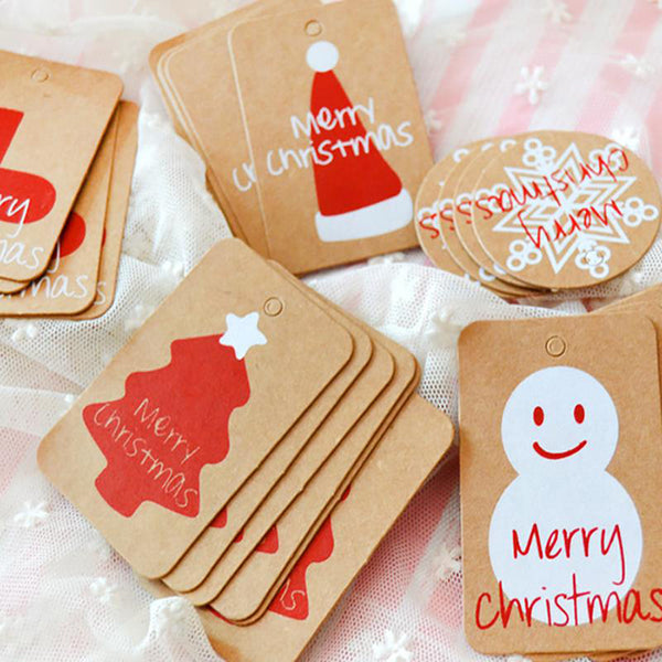 Happy Christmas Kraft Paper Tag Decoration