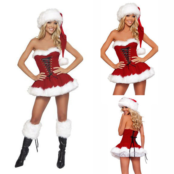 Costumes Adult Female Tube Top Santa Claus Lady