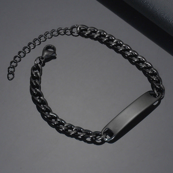 Stylish Stainless Steel Laser Engraving Bracelet