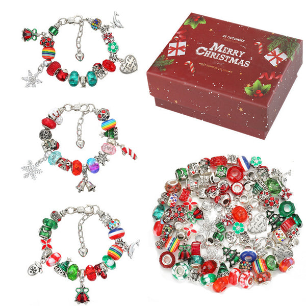 Christmas Alloy Drip Oil Beads Jewelry Set