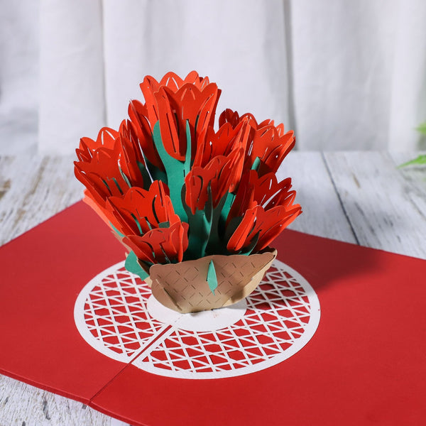 Mother's Day Greeting Card Tulip Creative 3D Stereo