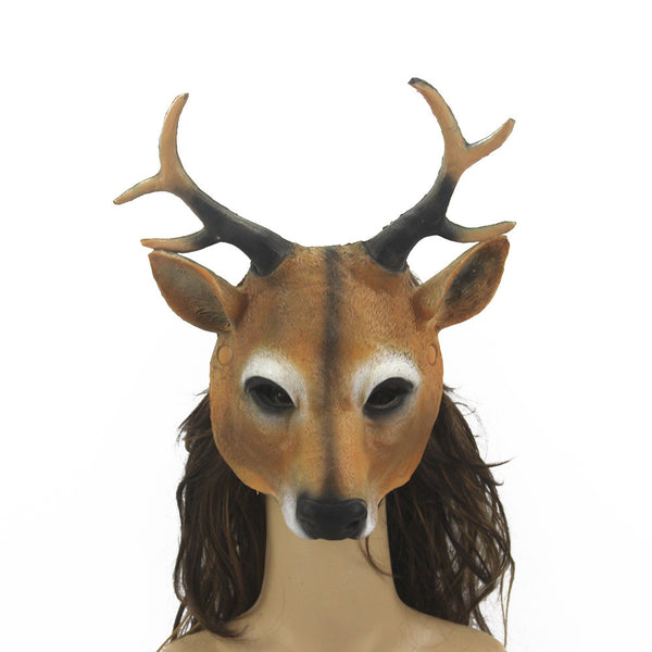 Sika Deer Mask Halloween Deer Mask Carnival Party Pu Animals Mask