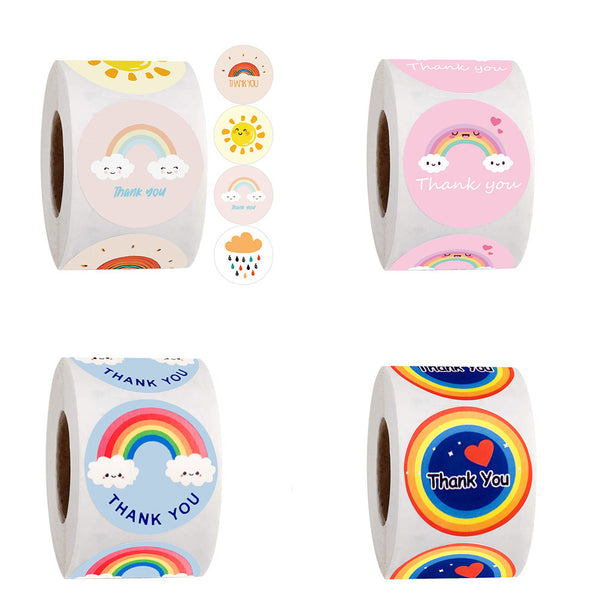 Cute Cartoon Rainbow Thank You Sticker Gift Sealing Sticker