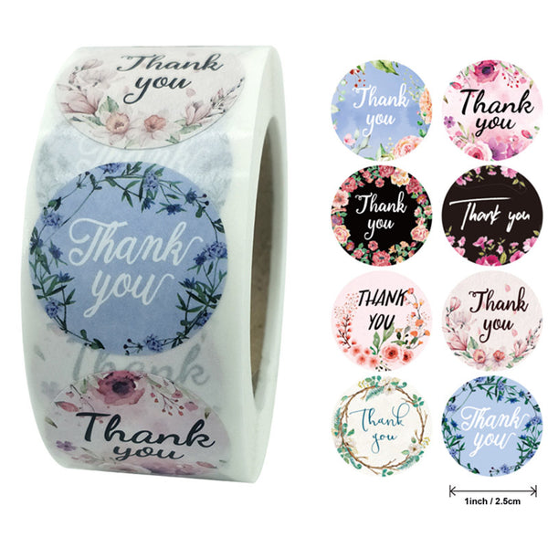 Thank You Sticker Floral Wedding Gift Decoration