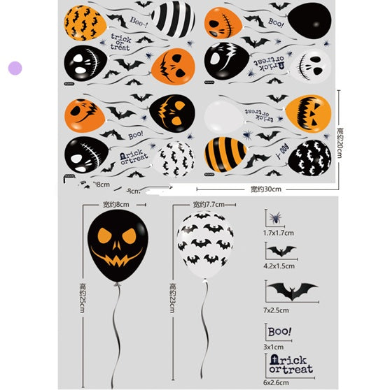 Halloween Party Ghost Zombie Pumpkin Lamp Spider Glass Window Decoration Stickers