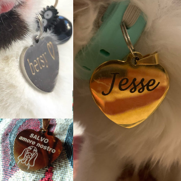 Cat And Dog ID Label Carving Personalized Pendant