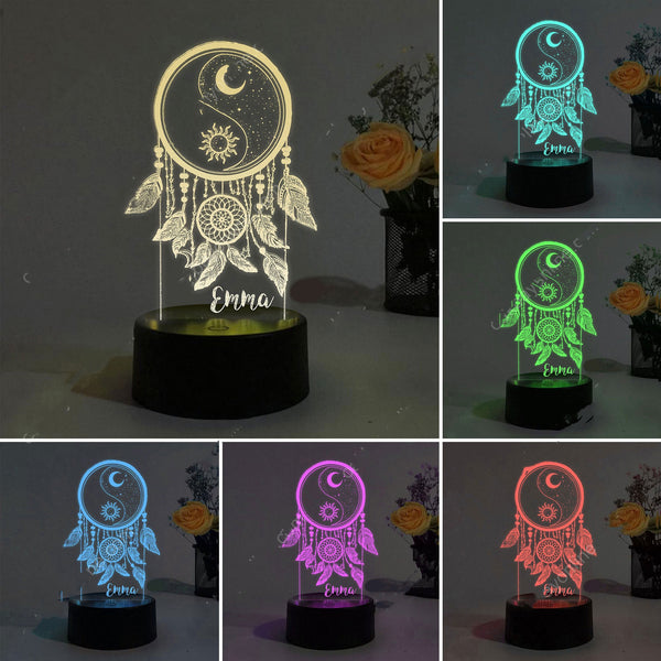 Remote Control LED Visual Light Gift 3D Small Table Lamp