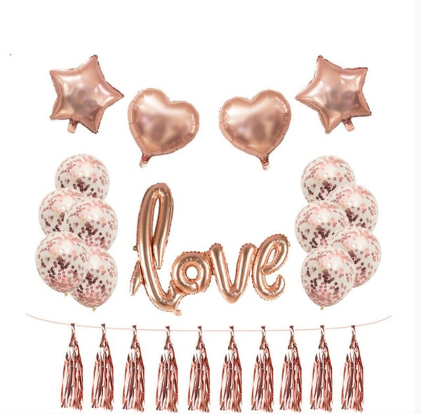 Rose Gold Balloon Sequined Balloon Confetti Balloon Set